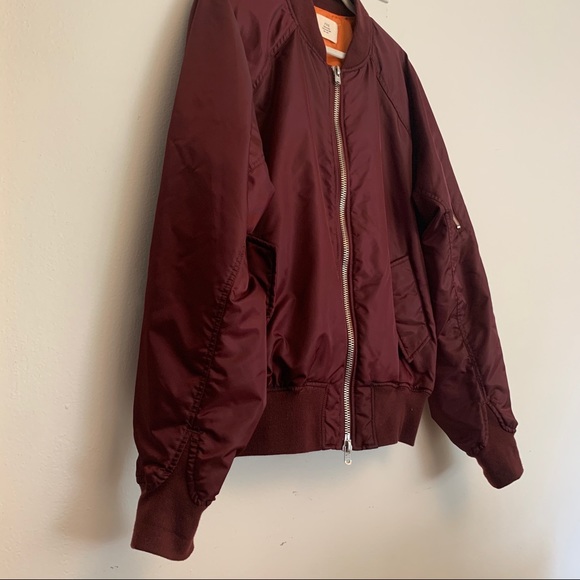 Fear of God FOG Maroon/Red Satin Bomber Jacket XL - Picture 2 of 11